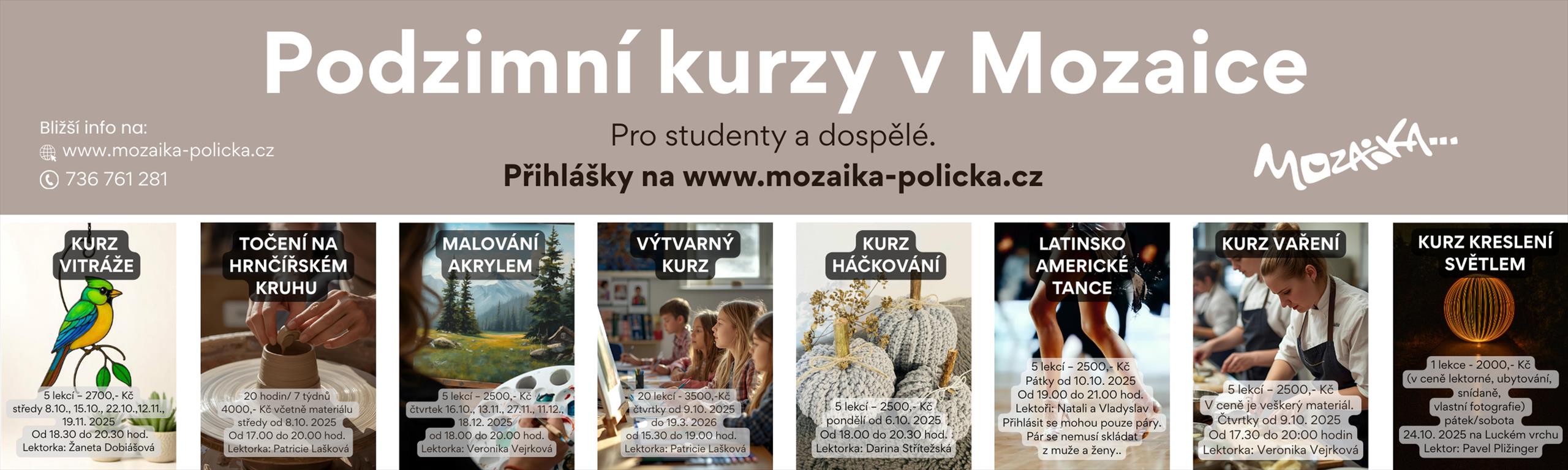 Podzimní kurzy v Mozaice